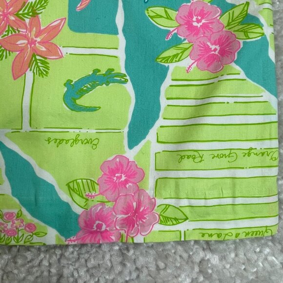 Lilly Pulitzer Green Pink Tropical Skirt VINTAGE Womens 10 - Picture 6 of 7